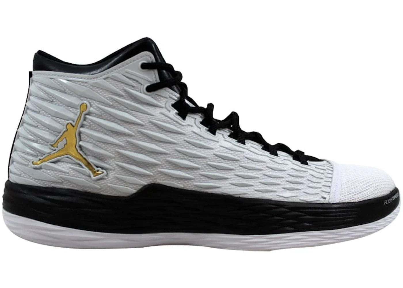 Air Jordan Melo M13 White Metallic Gold Black