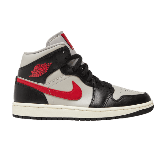 Air Jordan 1 Mid Black College Grey Gym Red (Women's)