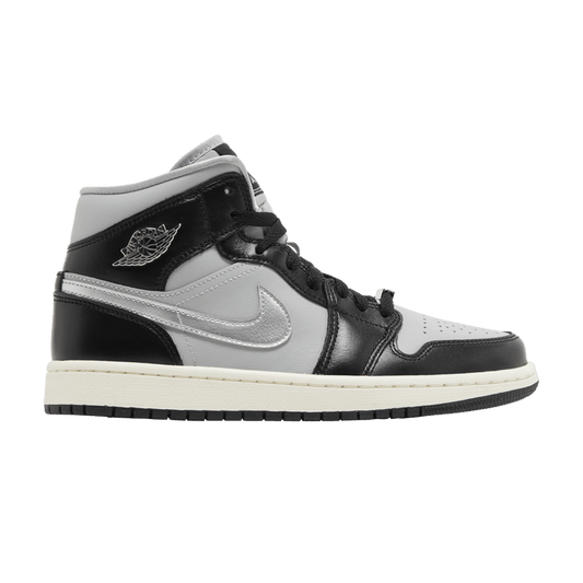 Air Jordan 1 Mid SE Black Metallic Silver (Women's)