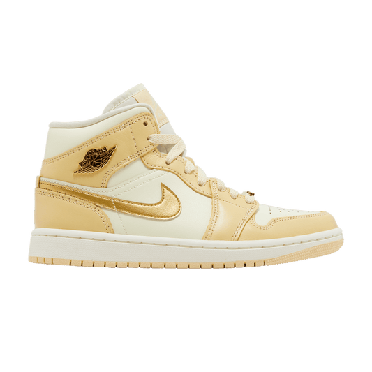 Air Jordan 1 Mid SE Pale Vanilla Metallic Gold (Women's)