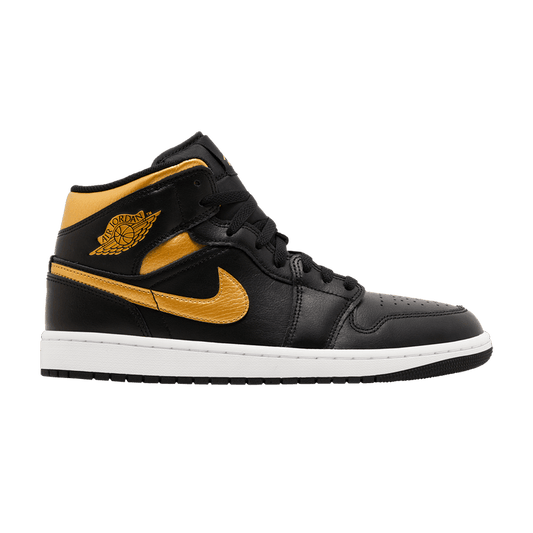 Air Jordan 1 Mid Black Metallic Gold