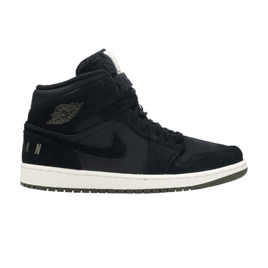 Air Jordan 1 Mid Black Olive Canvas