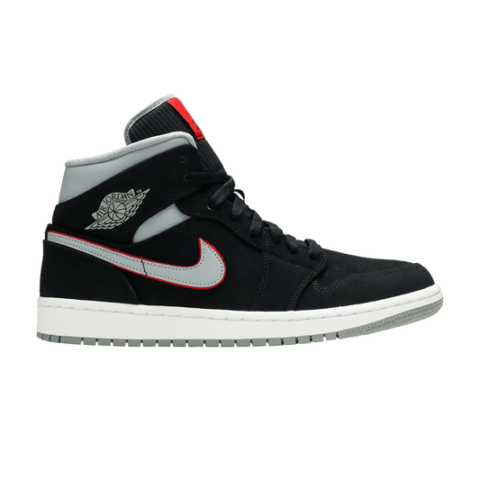 Air Jordan 1 Mid Black Particle Grey Gym Red