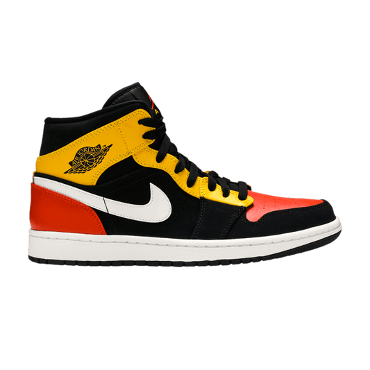 Air Jordan 1 Mid Black Amarillo Orange