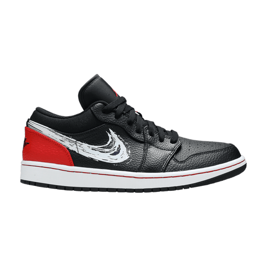 Air Jordan 1 Low Brushstroke Swoosh Black