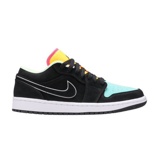 Air Jordan 1 Low Black Aurora Green Laser Orange