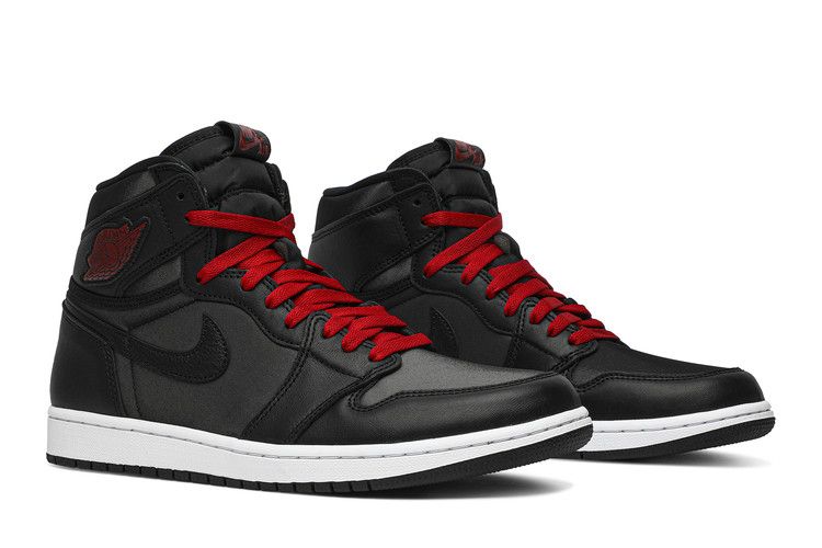 Air Jordan 1 Retro High Black Satin Gym Red
