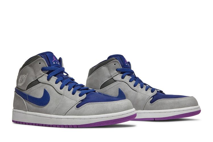 Air Jordan 1 Mid Matte Silver Laser Purple