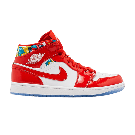 Air Jordan 1 Mid Barcelona Sweater Red Patent
