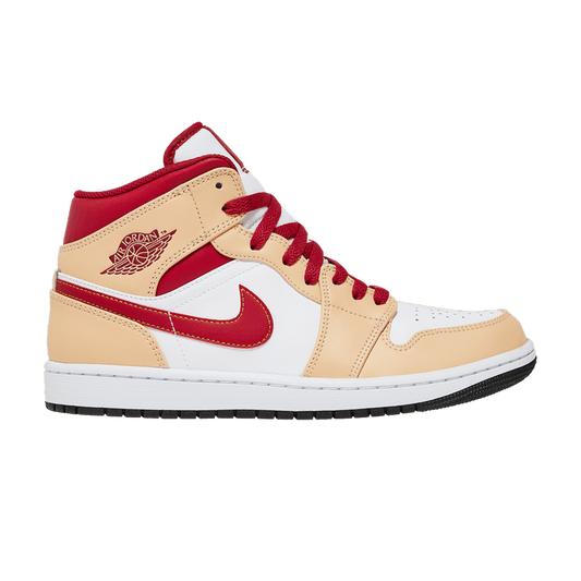 Air Jordan 1 Mid Light Curry Cardinal