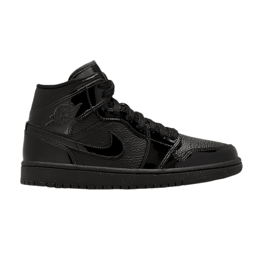 Air Jordan 1 Mid Patent Triple Black (Women's)