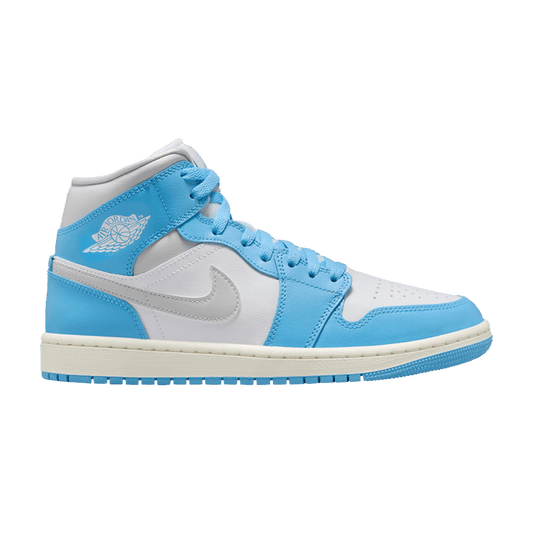 Air Jordan 1 Mid Dark Powder Blue White Sail Neutral Grey (Women's)