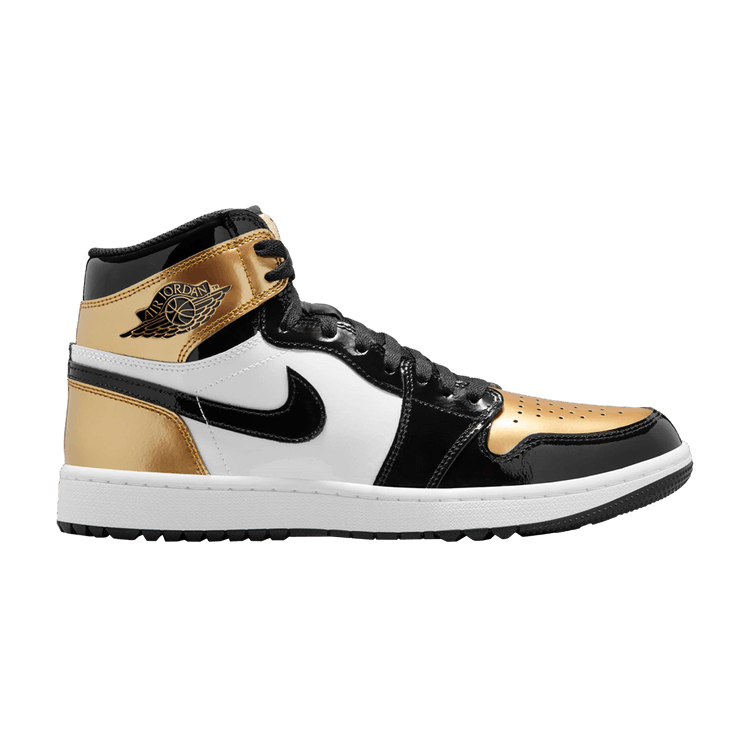 Air Jordan 1 Retro High Golf Patent Gold Toe