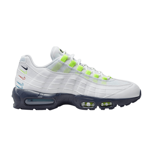 Nike Air Max 95 White Volt Football Grey 3D Multi Swoosh