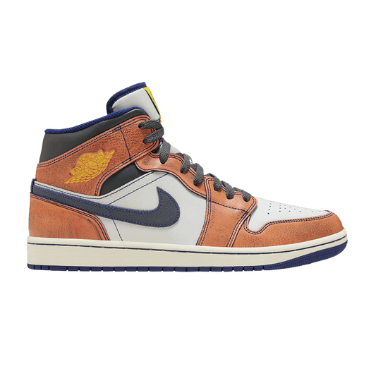 Air Jordan 1 Mid SE Summit White Crimson Bliss Deep Royal Blue Iron Grey